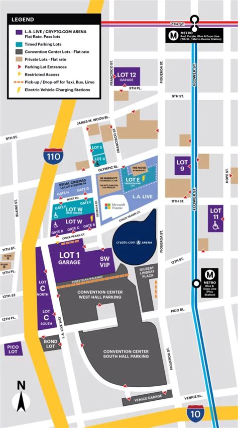 lot c crypto arena|crypto arena parking lots.